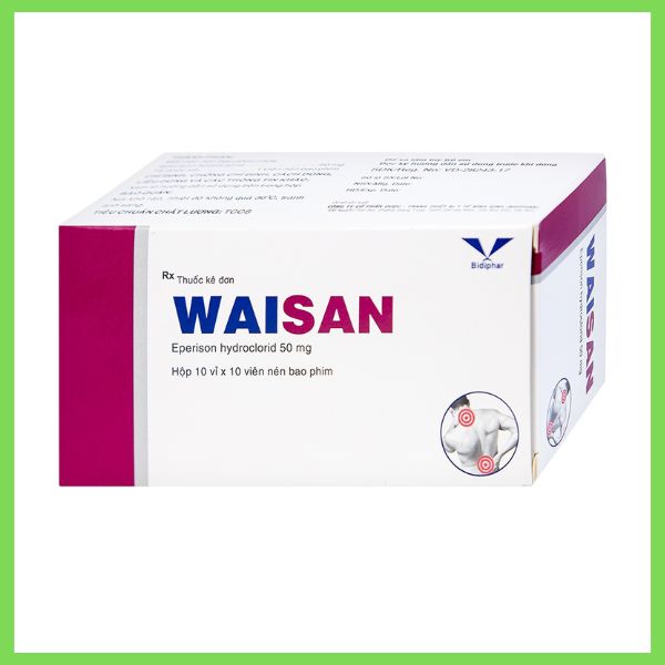 Viên nén thuốc Waisan 50mg trị triệu chứng tăng trương lực cơ (10 vỉ x 10 viên)